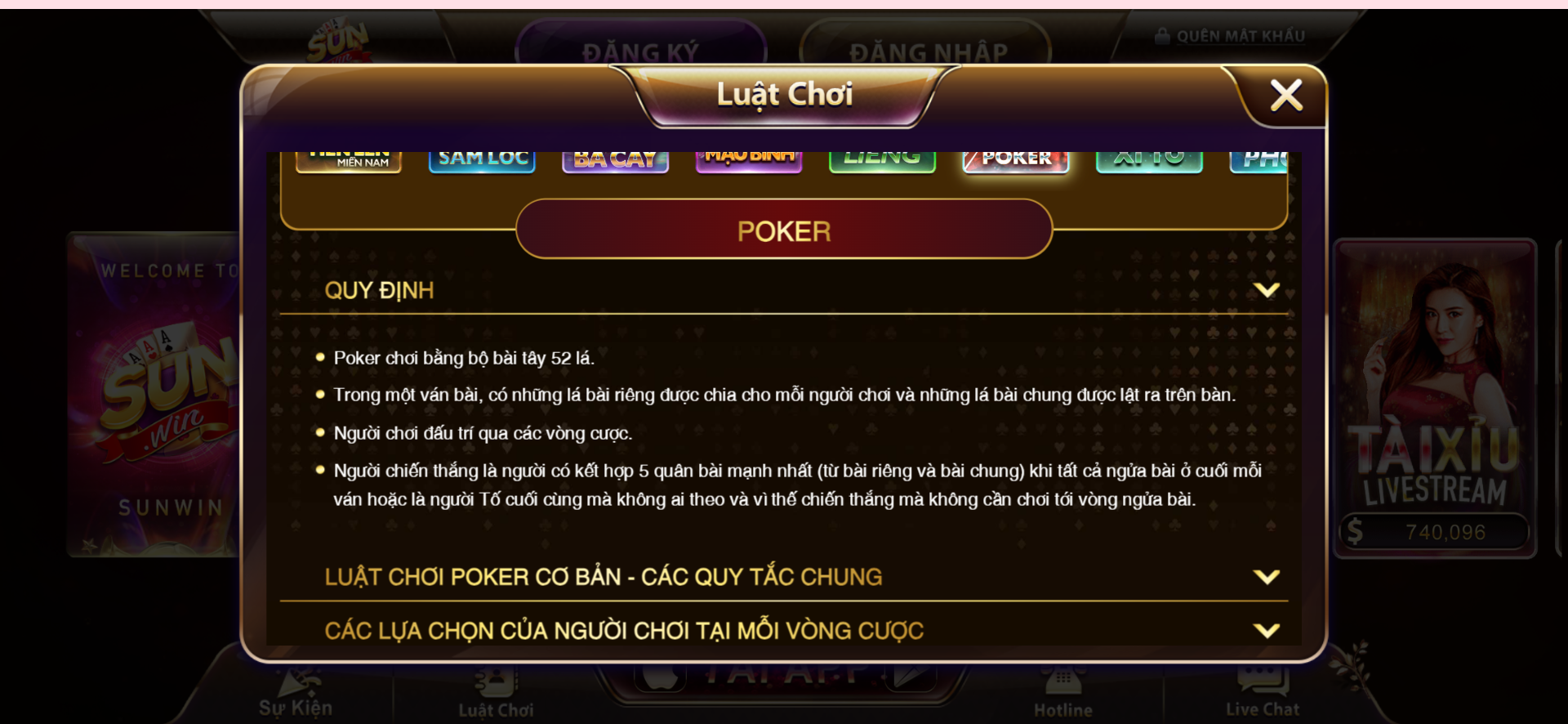 Chơi Poker trên Sunwin
